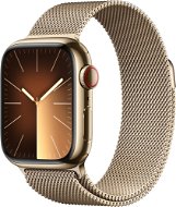 Apple Watch Series 9 41mm Cellular Edelstahlgehäuse Gold mit Milanaise-Armband Gold - Smartwatch