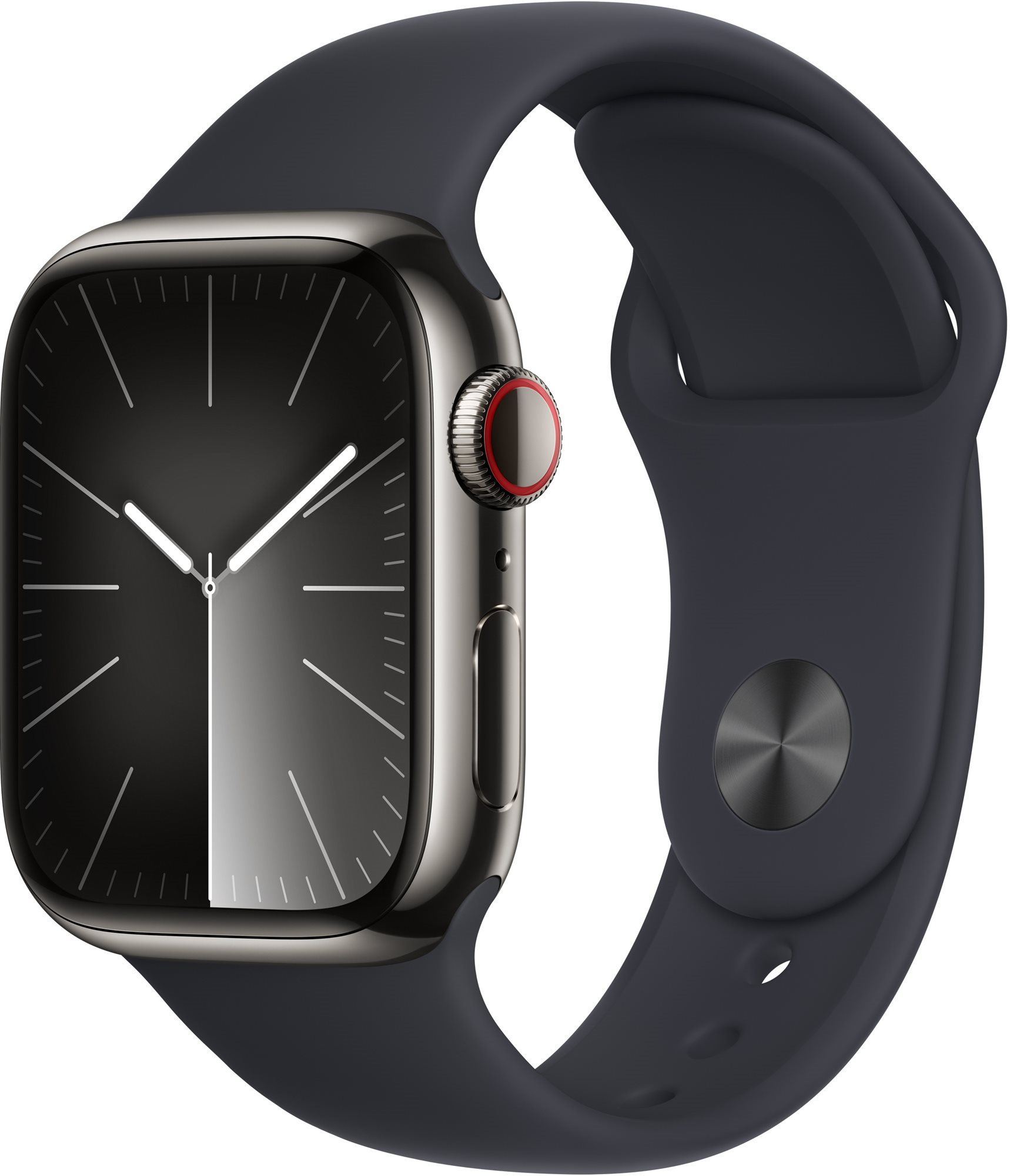 Apple Watch Series 9 41mm Cellular Graphite Stainless Steel Case with Midnight Sport Band S M Smart Watch alza