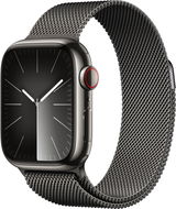 Apple Watch Series 9 41mm Cellular Edelstahlgehäuse Graphit mit Milanaise Armband Graphit - Smartwatch