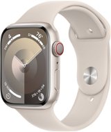Apple Watch Series 9 45mm Cellular Hvězdně bílý hliník s hvězdně bílým sportovním řemínkem - S/M - Chytré hodinky