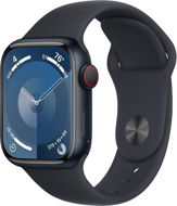 Apple Watch Series 9 41 mm Cellular Temne atramentový hliník s temne atramentovým remienkom – S/M - Smart hodinky