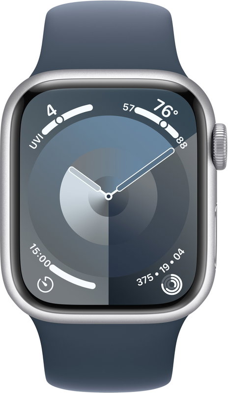 Apple Watch Series 9 41mm Cellular - ezüst alumínium tok, télkék sport szíj, M/L