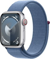 Apple Watch Series 9 41mm Cellular Aluminiumgehäuse Silber mit Sport Loop Winterblau - Smartwatch