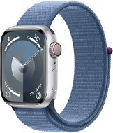 Apple Watch Series 9 41 mm Cellular Strieborný hliník s ľadovo modrým prevliekacím športovým remienkom - Smart hodinky