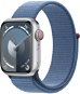Apple Watch Series 9 41 mm Cellular Strieborný hliník s ľadovo modrým prevliekacím športovým remienkom - Smart hodinky