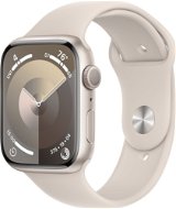 Okosóra Apple Watch Series 9 45mm - csillagfény alumínium tok, csillagfény sportszíj, S / M - Chytré hodinky