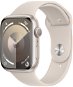 Chytré hodinky Apple Watch Series 9 45mm Hvězdně bílý hliník s hvězdně bílým sportovním řemínkem - S/M  - Chytré hodinky