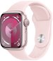 Apple Watch Series 9 41mm Růžový hliník se světle růžovým sportovním řemínkem - M/L - Chytré hodinky