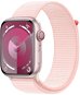 Apple Watch Series 9 45 mm Cellular Ružový hliník so svetlo ružovým prevliekacím športovým remienkom - Smart hodinky