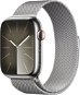 Chytré hodinky Apple Watch Series 9 45mm Cellular Stříbrný nerez se stříbrným milánským tahem - Chytré hodinky