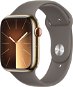 Chytré hodinky Apple Watch Series 9 45mm Cellular Zlatý nerez s jílově šedým sportovním řemínkem - S/M - Chytré hodinky
