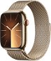Apple Watch Series 9 45mm Cellular Edelstahlgehäuse Gold mit Milanaise-Armband Gold - Smartwatch