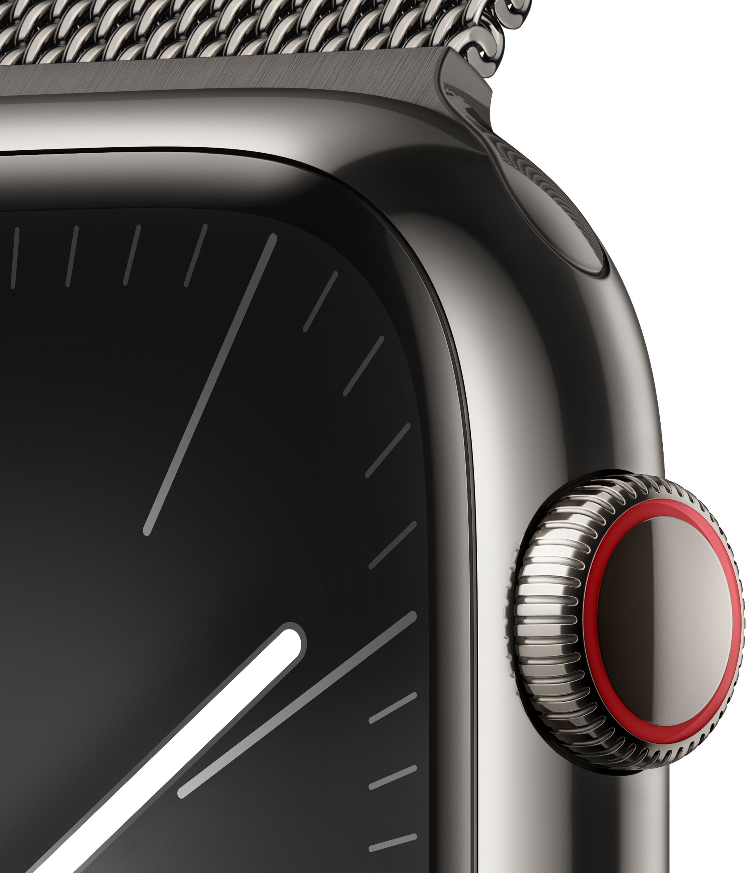 Graphite stainless steel case with graphite milanese discount loop