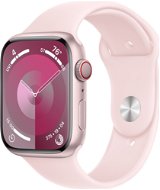 Apple Watch Series 9 45mm Cellular Aluminiumgehäuse Rosé mit Sportarmband Hellrosa - S/M - Smartwatch