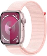 Apple Watch Series 9 45 mm Ružový hliník so svetlo ružovým prevliekacím športovým remienkom - Smart hodinky