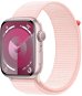 Apple Watch Series 9 45mm - rózsaszín alumínium tok, világos rózsaszín sport szíj - Okosóra