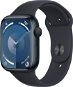 Okosóra Apple Watch Series 9 45mm - éjfekete alumínium tok, éjfekete sportszíj, M/ L - Chytré hodinky