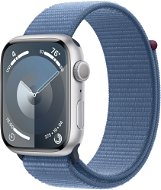 Apple Watch Series 9 45 mm Strieborný hliník s ľadovo modrým prevliekacím športovým remienkom - Smart hodinky