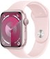 Apple Watch Series 9 45mm Růžový hliník se světle růžovým sportovním řemínkem - S/M - Chytré hodinky