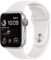 Apple Watch SE (2022) 40mm Cellular Aluminiumgehäuse Silber mit weißem Sportarmband - Smartwatch