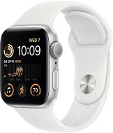 Apple Watch SE (2022) 40 mm Strieborný hliník s bielym športovým remienkom - Smart hodinky