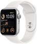 Apple Watch SE (2022) 44mm Silver Aluminum with White Sport Strap - Smart Watch