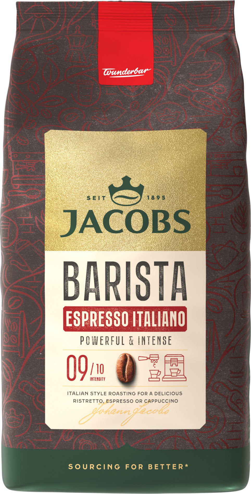 Jacobs Barista Espresso Italiano, szemes, 1000 g