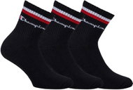 Champion - Unisex ankle socks 3 pairs black - red and white stripes Color: Black, Size: 35-38 - Socks