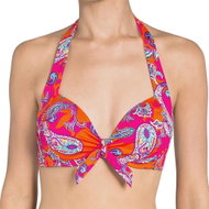 Triumph - Swimsuit top with Paisley Folk pattern Color: Pink, Size: 36B - Women's Swimwear