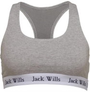 Jack Wills - Women's Dibsdall Heritage Crop Bralettka Color: Grey, Size: 36 - Bra