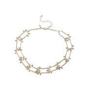 Topshop - Collar Necklace With Oval Links With Beads Color: Gold, Size: OS - Necklace