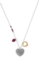 Swarovski - Necklace two hearts Color: Red, Size: OS - Necklace