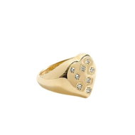 J. Crew - Ladies Ring / Ring in Heart Shape Alou Color: Gold, Size: 57 - Ring
