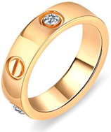 Diamond Style - Wide Ring / Ring Love Gold Colors. Colour: Gold, Size: 54 - Ring