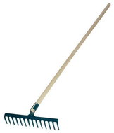 J. A. D. TOOLS Iron rake, 16 teeth, with handle 150 cm - Rake