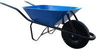 J. A. D. TOOLS construction wheelbarrow, solid rubber, 60 l, blue - Construction wheelbarrow