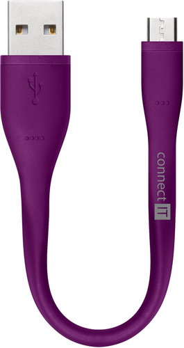 CONNECT IT Wirez Micro USB violet, 0.13m - Data Cable - Main image