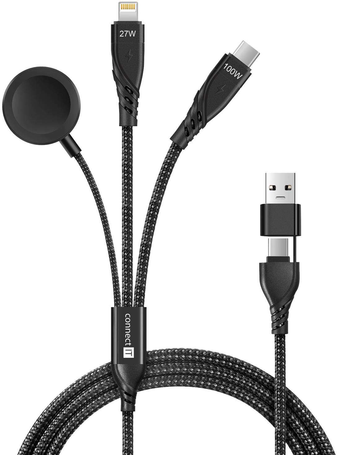 CONNECT IT Wirez 6in1, 1,25 m, fekete
