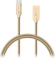 Dátový kábel CONNECT IT Wirez Steel Knight USB-C 1m, metallic gold - Datový kabel