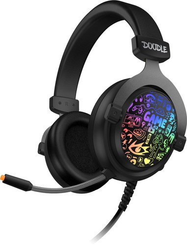 CONNECT IT DOODLE RGB CHP-6501-BK fekete - Gamer fejhallgató - Fő fotó