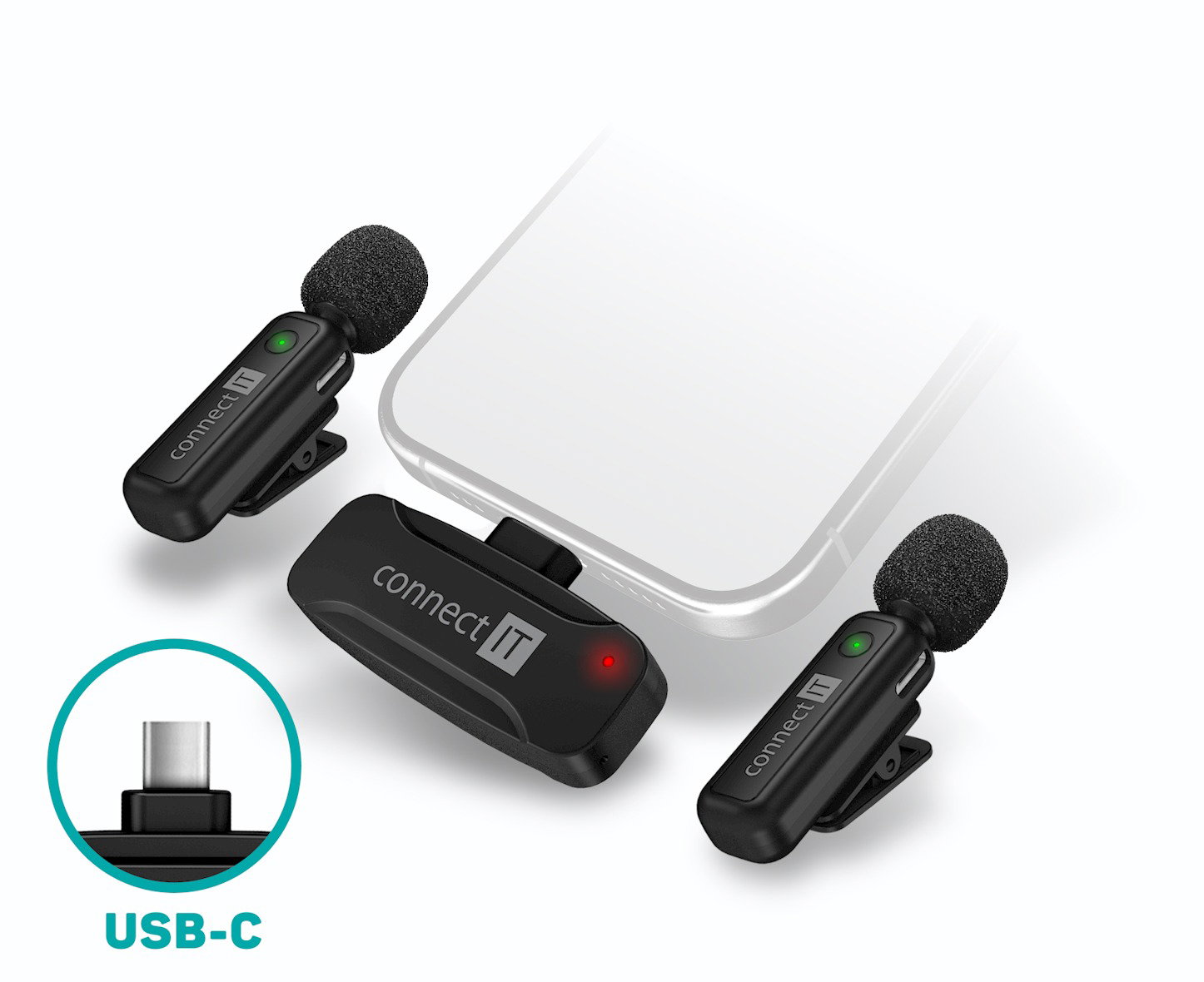 CONNECT IT Wireless Lavalier USB-C (2 db + receiver) készlet