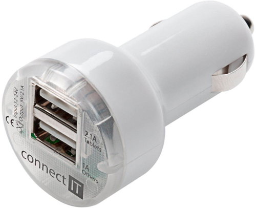 CONNECT IT CI-84 Car Charger white Main image CONNECT IT CI-84 Car Charger white - Car Charger - Main image