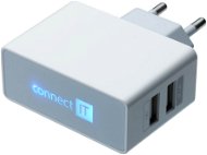 CONNECT IT CI-151 Dual Charger 230V fehér - Töltő adapter