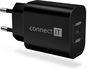 AC Adapter CONNECT IT Voyager2 25W PD, černá - Nabíječka do sítě