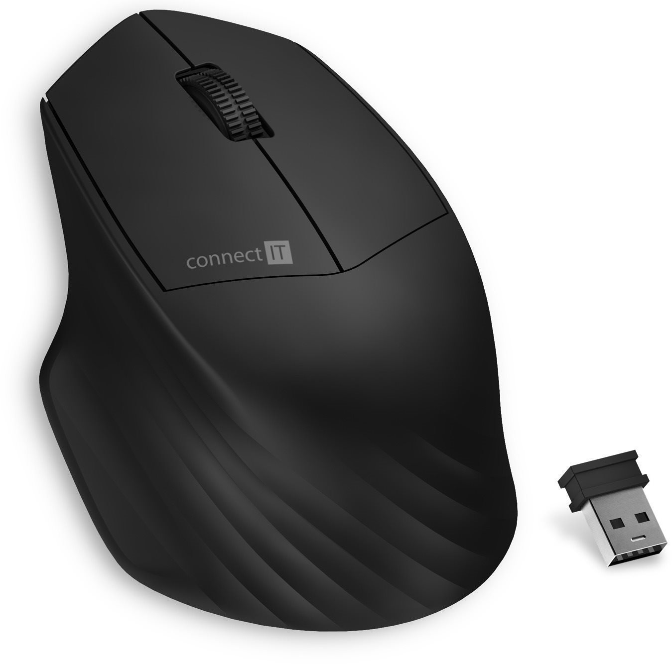CONNECT IT Triple SmartSwitch vezeték nélküli egér, 2,4 GHz & BT, FEKETE
