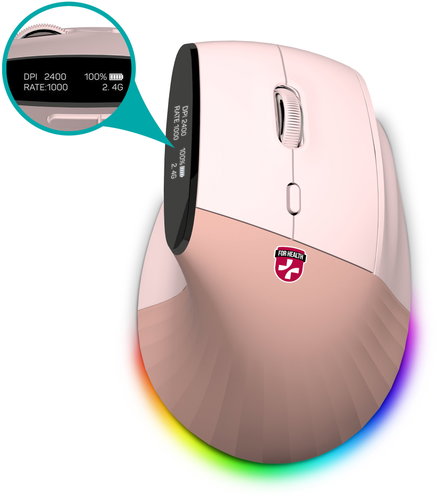 CONNECT IT FOR HEALTH with display, pink - Mouse - Main image