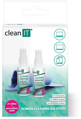 CLEAN IT čisticí roztok na notebooky s utěrkou, 2x30ml - Čisticí roztok - Hlavní obrázek