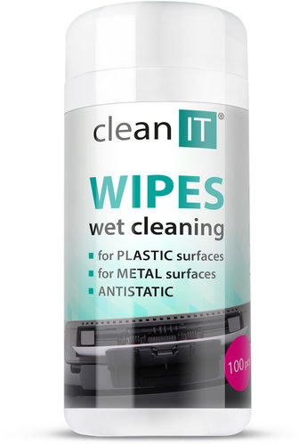 CLEAN IT Cleaning Wet Wipes for Plastics 100 pcs - Cleaning Wipes - Main image