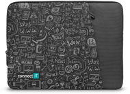 Laptop Case CONNECT IT DOODLE 13.3", black - Pouzdro na notebook