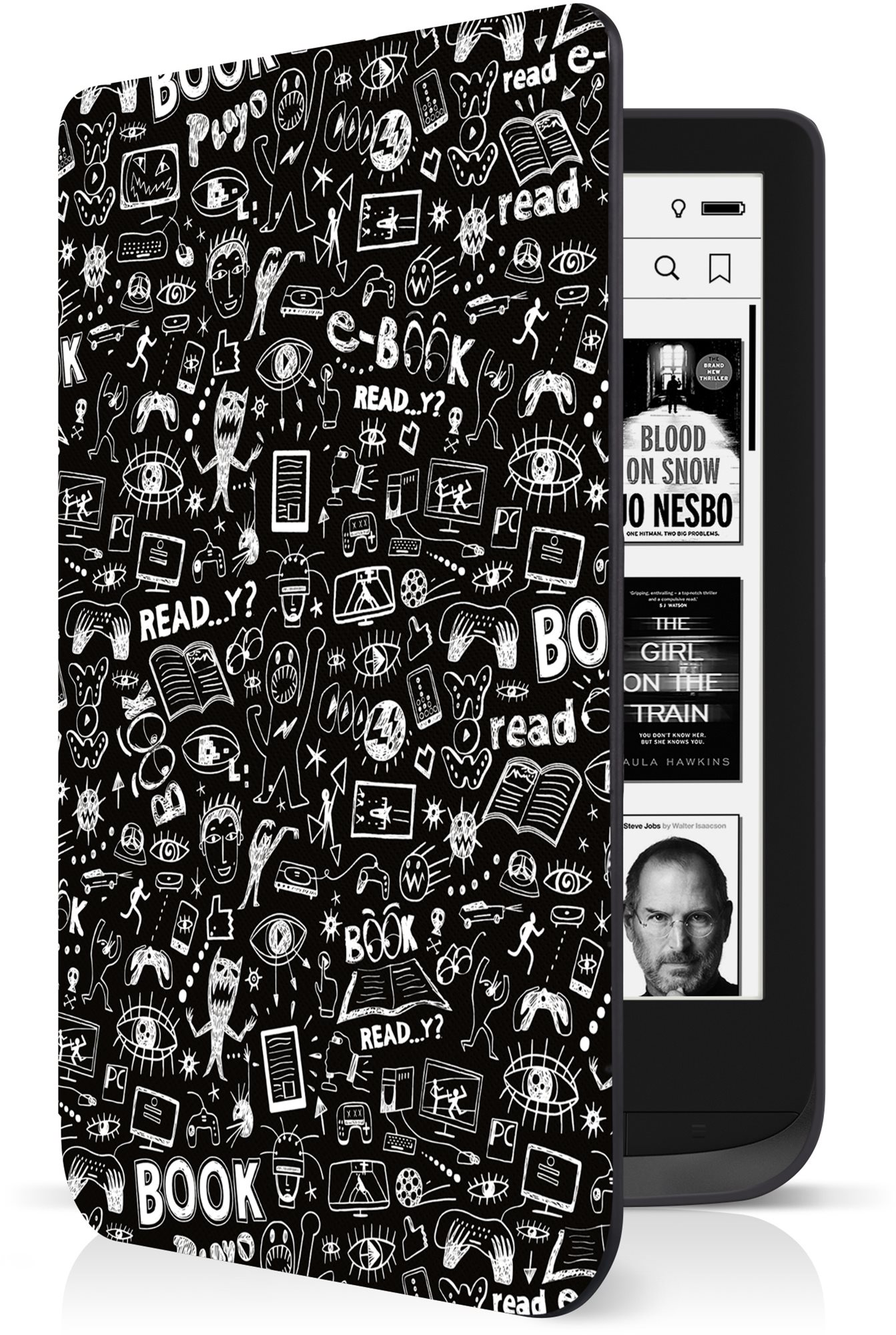 CONNECT IT PocketBook 616/627/632 (Basic Lux 2, Touch Lux 4, Touch HD 3), Fekete Doodle